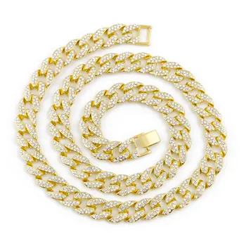 Hip Hop Gold Chain Necklace Iced Out Rhinestone Miami Cuban Chain Necklace Mens Punk Rock Biker Jewelry
Hip Hop Gold Chain Necklace Iced Out Rhinestone Miami Cuban Chain Necklace Mens Punk Rock Biker Jewelry