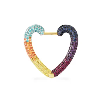 SLJELY Fashion 925 Sterling Silver Yellow Gold Color Jewelry Single Rainbow Heart Earring Pave Colorful Cubic Zirconia for Women 
SLJELY Fashion 925 Sterling Silver Yellow Gold Color Jewelry Single Rainbow Heart Earring Pave Colorful Cubic Zirconia for Women