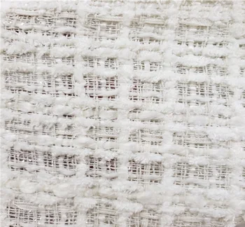 Free ship milk white with ribbon and less shinning line weaved tweed fabric price for 1 meters
Free ship milk white with ribbon and less shinning line weaved tweed fabric price for 1 meters