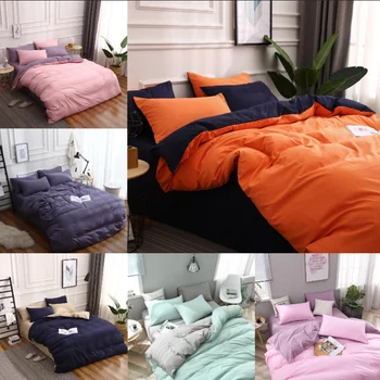 New high quality Polyester Quilt Cover pure color active dyed double-color quilt cover Soft Comfortable only bedding 4pcs set
New high quality Polyester Quilt Cover pure color active dyed double-color quilt cover Soft Comfortable only bedding 4pcs set