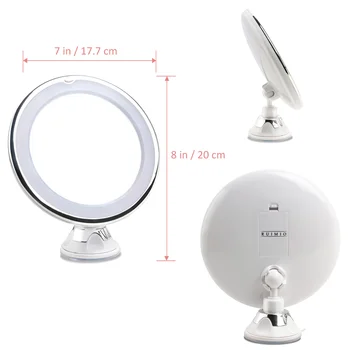 RUIMIO Adjustable 7x Magnification Lighted LED Makeup Mirror Bathroom Vanity Mirror Travel Mirror with Strong Suction Cup
RUIMIO Adjustable 7x Magnification Lighted LED Makeup Mirror Bathroom Vanity Mirror Travel Mirror with Strong Suction Cup