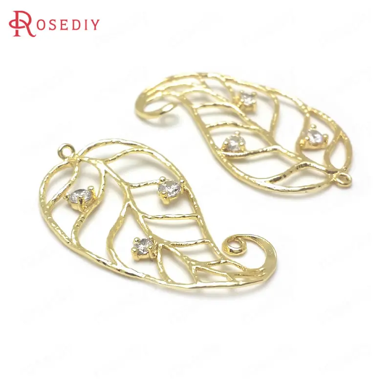 (36945)4PCS 35x20MM 24K Gold Color Brass and Zircon Tree Leaf Leaves Charms Pendants High Quality Jewelry Findings Accessories
(36945)4PCS 35x20MM 24K Gold Color Brass and Zircon Tree Leaf Leaves Charms Pendants High Quality Jewelry Findings Accessories