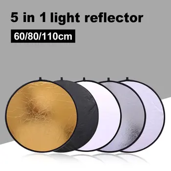60/80/110cm 5 in 1 Round Reflector Multi Collapsible Portable Disc Light Reflector Portable Photography Studio Photo Accessory
60/80/110cm 5 in 1 Round Reflector Multi Collapsible Portable Disc Light Reflector Portable Photography Studio Photo Accessory