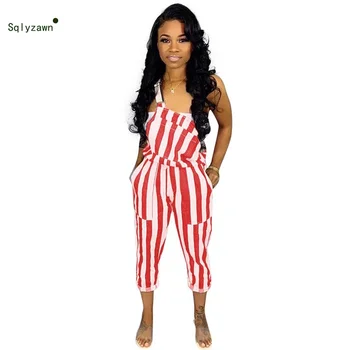 Women Fashion Maxi Lace Up Stripe Jumpsuits Streetwear Slash Neck Red Blue Romper Sleeveless Hollow Out Overalls Plus Size 3XL
Women Fashion Maxi Lace Up Stripe Jumpsuits Streetwear Slash Neck Red Blue Romper Sleeveless Hollow Out Overalls Plus Size 3XL