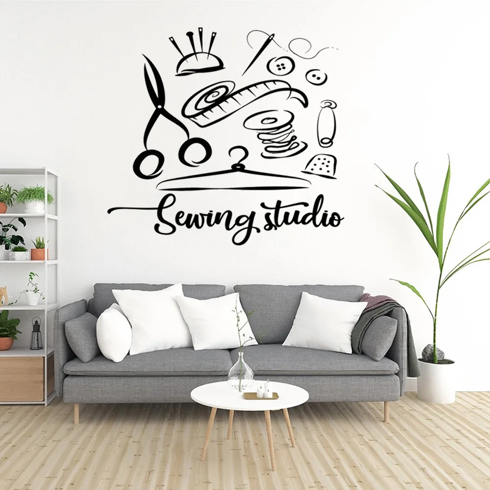 Sewing Studio Wall Sticker Atelier Home Decor Vinyl Wall Decals Handmade Tailor Window Decoration Removable Stickers Muraux
Sewing Studio Wall Sticker Atelier Home Decor Vinyl Wall Decals Handmade Tailor Window Decoration Removable Stickers Muraux