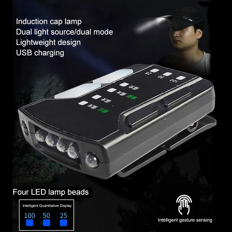 4LED+5COB Rechargeable Sensory Hat Clip Light LED Night Fishing Super Bright Clip-on Cap Brim Lamp With Double Sensors
4LED+5COB Rechargeable Sensory Hat Clip Light LED Night Fishing Super Bright Clip-on Cap Brim Lamp With Double Sensors