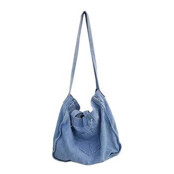 Retro Korean Harajuku style net red with the same street simple and versatile large-capacity casual denim shoulder bag
Retro Korean Harajuku style net red with the same street simple and versatile large-capacity casual denim shoulder bag