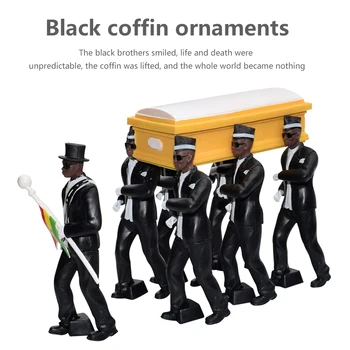 6pcs/8pcs Set Hot Fashion Blacks Coffin Dance Team Figure 10cm Blacks Carry ghana dancing pallbearers toy PVC Pallbearer toy
6pcs/8pcs Set Hot Fashion Blacks Coffin Dance Team Figure 10cm Blacks Carry ghana dancing pallbearers toy PVC Pallbearer toy