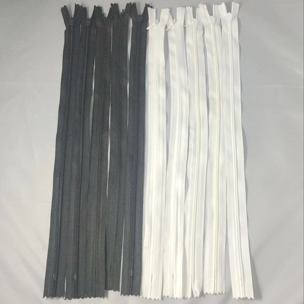 10 Pieces White Black Invisible Nylon Closed End Zip Zippers Clothing Zip Replacement for Sewing Craft Clothes Bags 10 Pieces White Black Invisible Nylon Closed End Zip Zippers Clothing Zip Replacement for Sewing Craft Clothes Bags