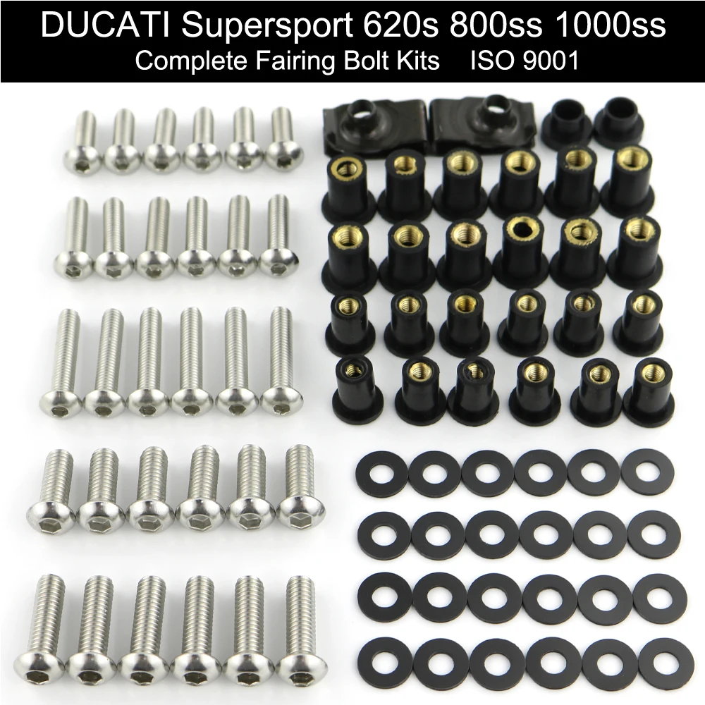 For Ducati SUPER SPORT 620s 800ss 1000ss Complete Full Fairing Bolts Kit Fairing Clips Rubber Speed Nut Stainless Steel
For Ducati SUPER SPORT 620s 800ss 1000ss Complete Full Fairing Bolts Kit Fairing Clips Rubber Speed Nut Stainless Steel