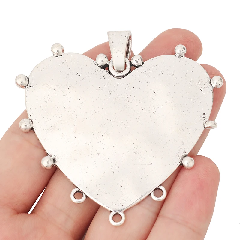 3pcs Silver Color Large Smooth Heart Connectors Charms Pendants for DIY Necklaces Jewelry Making Findings 67x65mm
3pcs Silver Color Large Smooth Heart Connectors Charms Pendants for DIY Necklaces Jewelry Making Findings 67x65mm