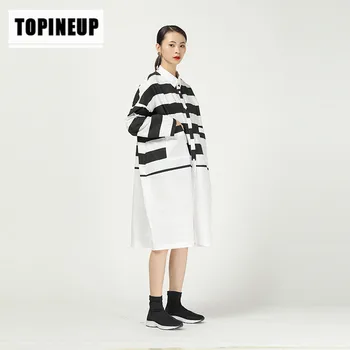 2020 spring Women's Lapel button long sleeve stripe stitching irregular dress Plus size dress
2020 spring Women's Lapel button long sleeve stripe stitching irregular dress Plus size dress