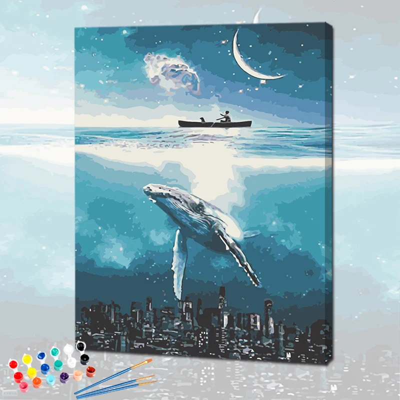 PhotoCustom Краски ing по номерам для взрослых Животные 60x75 см DIY на холсте КИТ