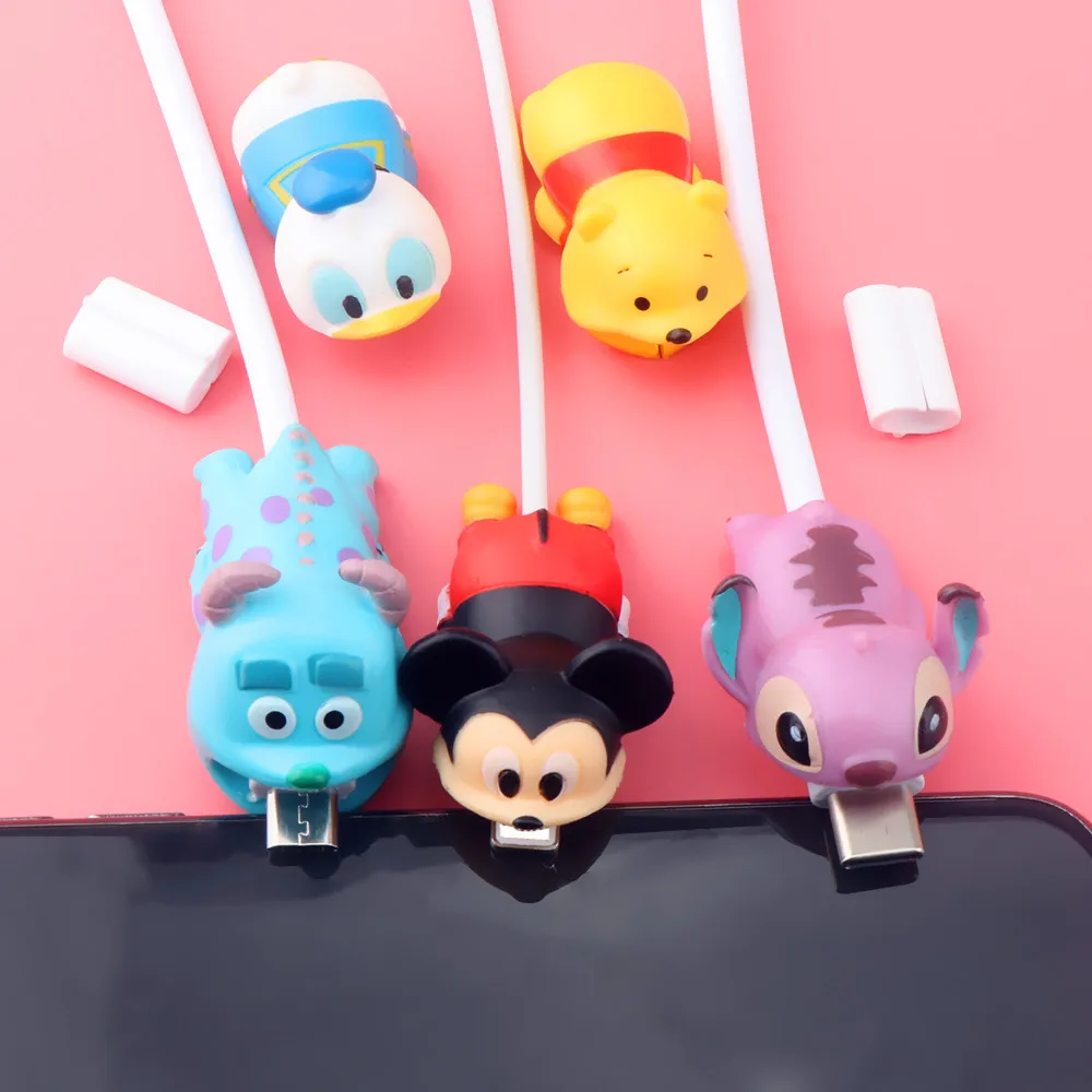 Cartoon Animal Cable Bite Protector For iphone11 Pro Micro usb Type-c USB Charger Wire Winder Organizer Holder Anti-break | Электроника