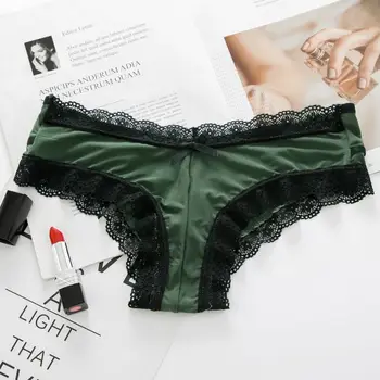 Fashion Sexy Cotton Panties Ladies Openwork Sexy Lace Breathable Women Low Waist Briefs Stitching Girls Color Bow Briefs
Fashion Sexy Cotton Panties Ladies Openwork Sexy Lace Breathable Women Low Waist Briefs Stitching Girls Color Bow Briefs