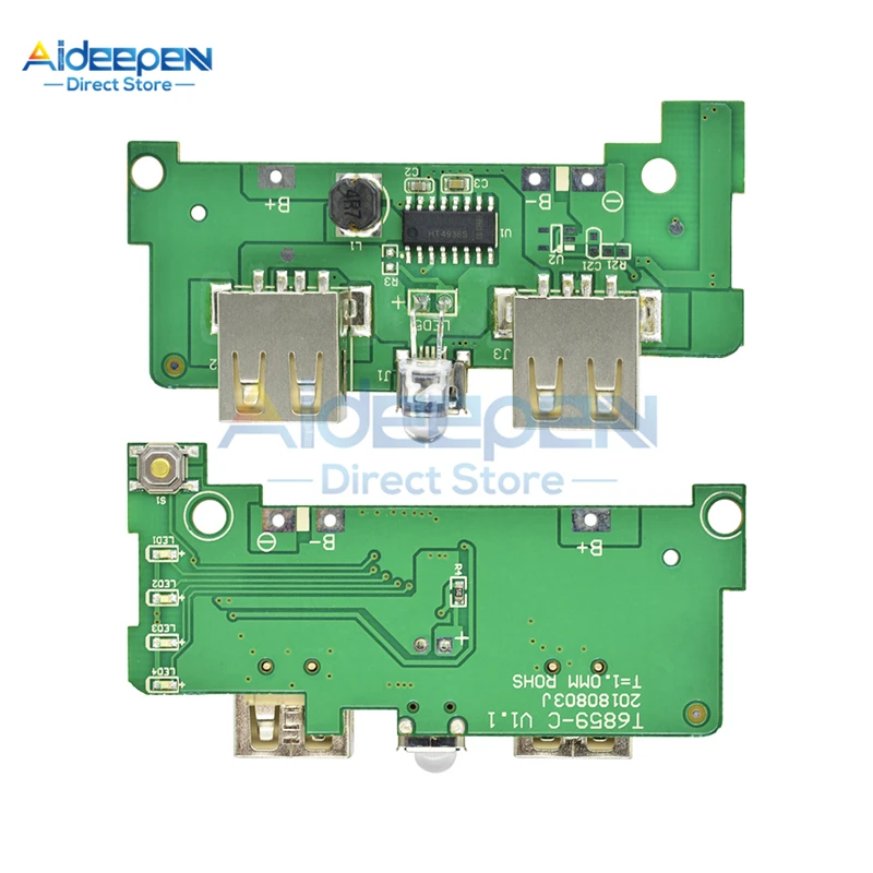 Dual USB 5V 1A 2A Power Bank Charger Module Step Up Boost Power Supply Charging PCB Board DIY With LED Indicator Powerbank
Dual USB 5V 1A 2A Power Bank Charger Module Step Up Boost Power Supply Charging PCB Board DIY With LED Indicator Powerbank