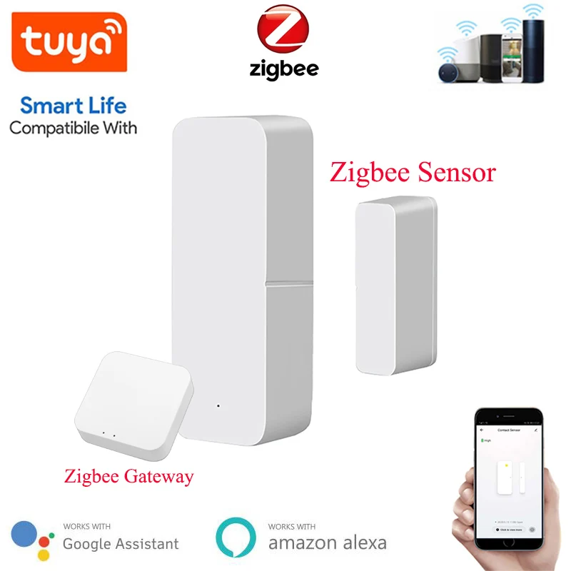 Tuya Zigbee Smart Door And Window Sensor Magnetic Burglar Alarm Home Remote Control Via Life App Alexa Google | Электроника