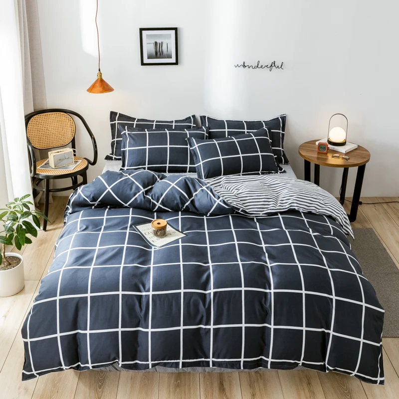 Pure Cotton Nordic Reactive Printed Plaid Striped Comforter Sets Bed Linens 3/4PCS Twin Full Queen Size Kids Adult Bedding Sets
Pure Cotton Nordic Reactive Printed Plaid Striped Comforter Sets Bed Linens 3/4PCS Twin Full Queen Size Kids Adult Bedding Sets