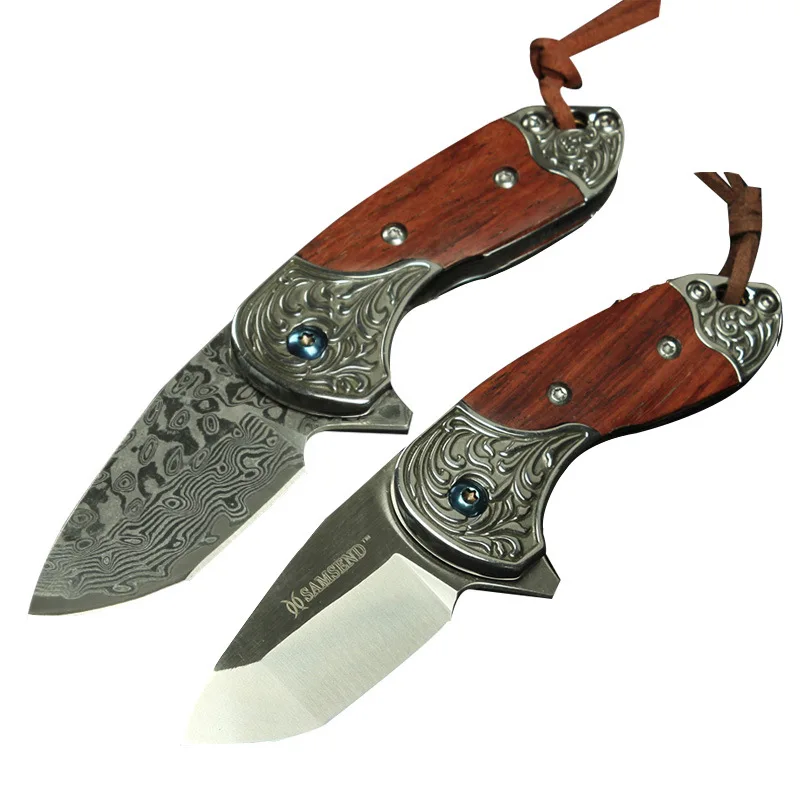 New EDC Handmade red sandalwood Damascus Pocket Knife D2/VG10 Multifuntion Tool hunting Camping Folding Knife Collection Hiking
New EDC Handmade red sandalwood Damascus Pocket Knife D2/VG10 Multifuntion Tool hunting Camping Folding Knife Collection Hiking