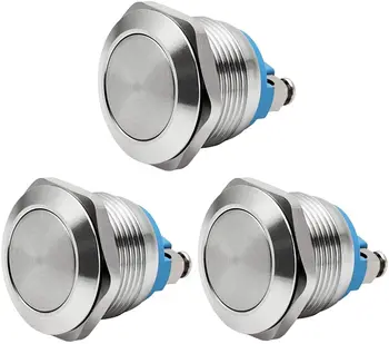 19mm Momentary Push Button Switch SPST 1NO ON-Off 3A 250V Flat Head Screw Terminal Metal Switches
19mm Momentary Push Button Switch SPST 1NO ON-Off 3A 250V Flat Head Screw Terminal Metal Switches