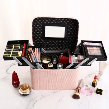 New Style Cosmetic Makeup Bag Suitcase Travel Storage Box Large-Volume Wash Bag Double-door Makeup Case
New Style Cosmetic Makeup Bag Suitcase Travel Storage Box Large-Volume Wash Bag Double-door Makeup Case