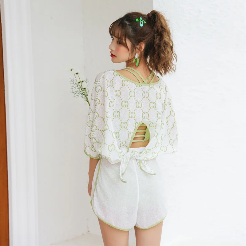 2020 Split Type Tube Top Long Sleeve Loose-Fit Conservative Bathing Suit Avocado Greenish White Four-piece Set
2020 Split Type Tube Top Long Sleeve Loose-Fit Conservative Bathing Suit Avocado Greenish White Four-piece Set