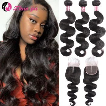 ZHUO JIA Human Hair Bundles With Closure Body Wave Remy Brazilian Hair Weave Bundles With Closure For Black Women Extensions 
ZHUO JIA Human Hair Bundles With Closure Body Wave Remy Brazilian Hair Weave Bundles With Closure For Black Women Extensions