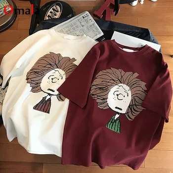 Summer Women Vintage Short Sleeve t shirt Cartoon print Harajuku white Top Loose Short Sleeve Large Size Casual t-shirts clothes 
Summer Women Vintage Short Sleeve t shirt Cartoon print Harajuku white Top Loose Short Sleeve Large Size Casual t-shirts clothes