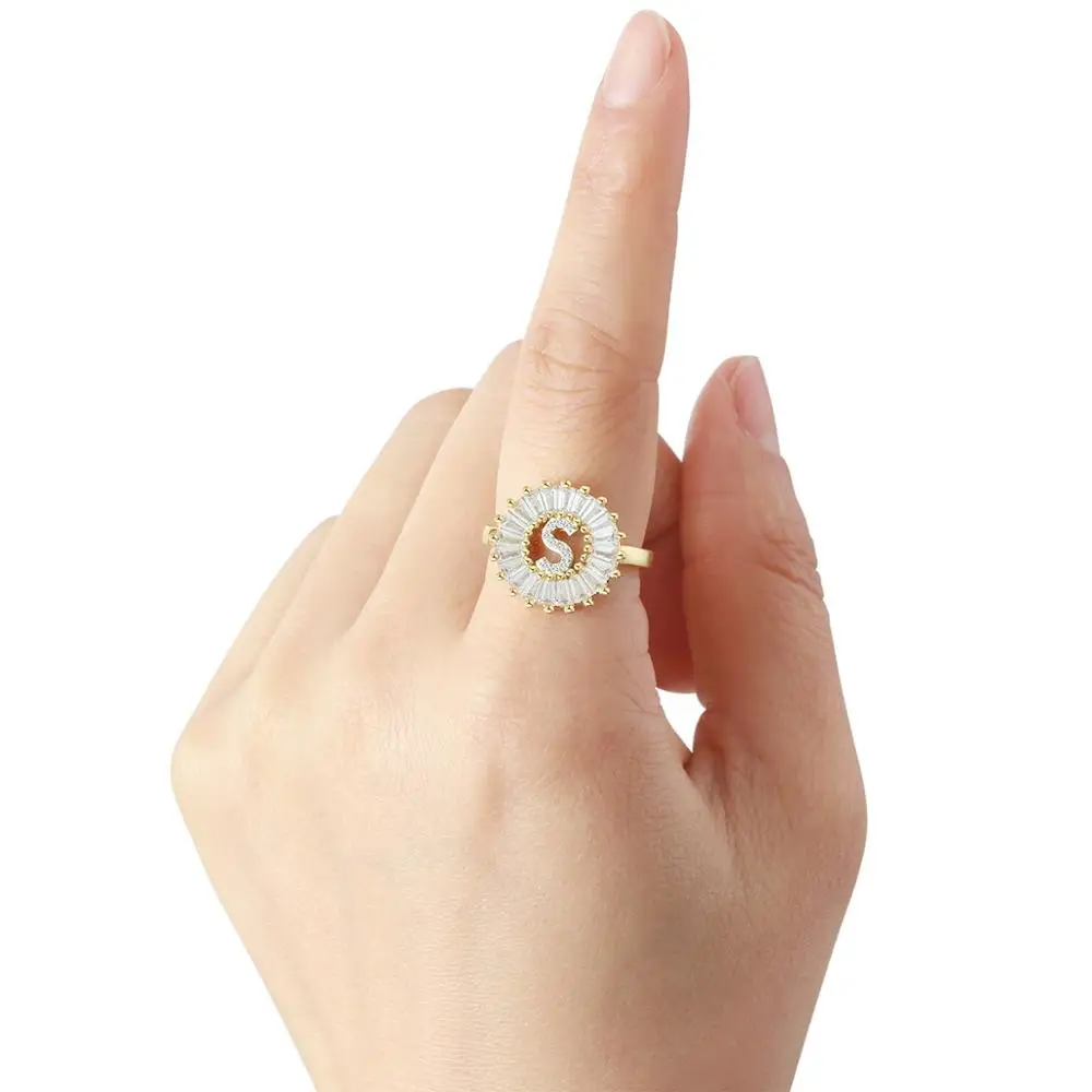 Фото Регулируемый A-Z кольца с буквами для Для женщин Семья друзей реального 26