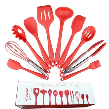 Silicone Kitchenware Set Environmentally Friendly Cooking Tools 10-piece Non-stick Cookware Silicone Utensil Sets
Silicone Kitchenware Set Environmentally Friendly Cooking Tools 10-piece Non-stick Cookware Silicone Utensil Sets