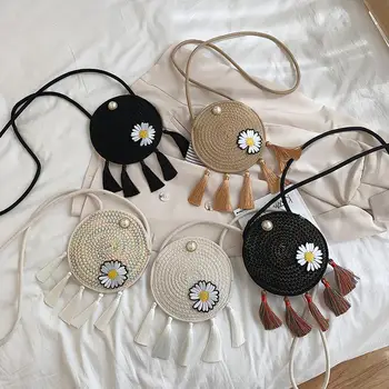 Women Round Circle Straw Woven Bag Tassel Ladies Fashion Handbags Beach Bohemian Rattan Shoulder Handbag Shoulder Bag
Women Round Circle Straw Woven Bag Tassel Ladies Fashion Handbags Beach Bohemian Rattan Shoulder Handbag Shoulder Bag