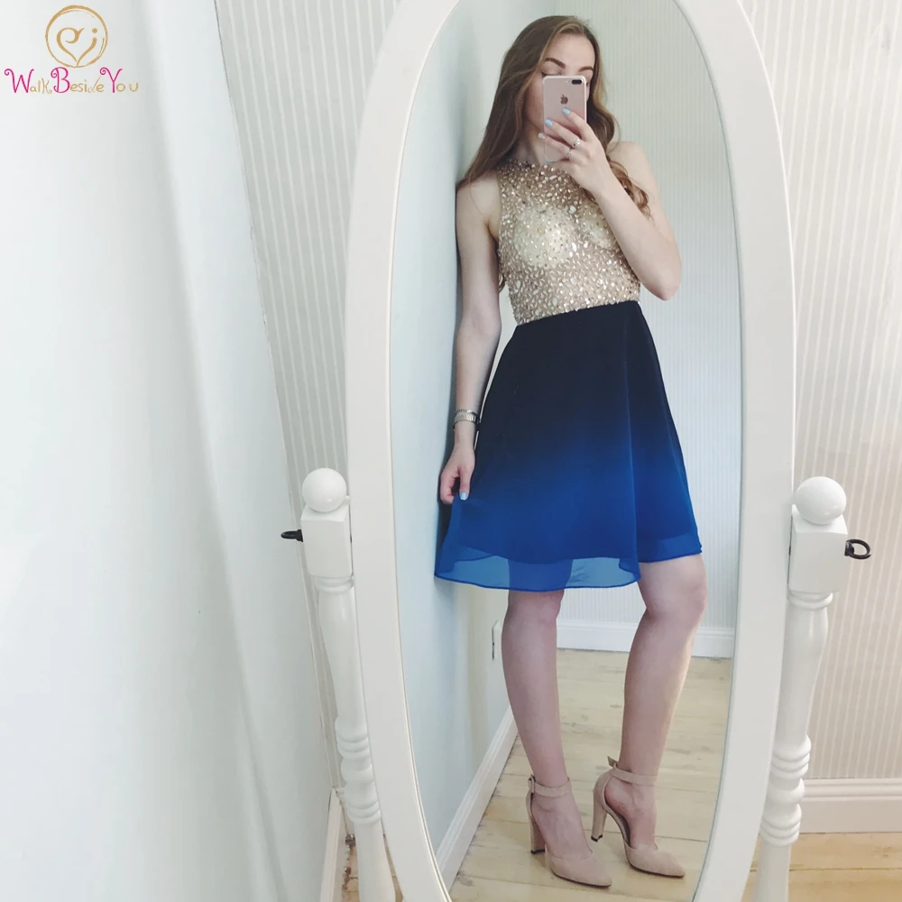 Blue Plus Size Prom Dresses 2019 A Line High Low Beads Crystal vestidos de gala Chiffon Cocktail Party Formal Elegant Prom Gowns
Blue Plus Size Prom Dresses 2019 A Line High Low Beads Crystal vestidos de gala Chiffon Cocktail Party Formal Elegant Prom Gowns