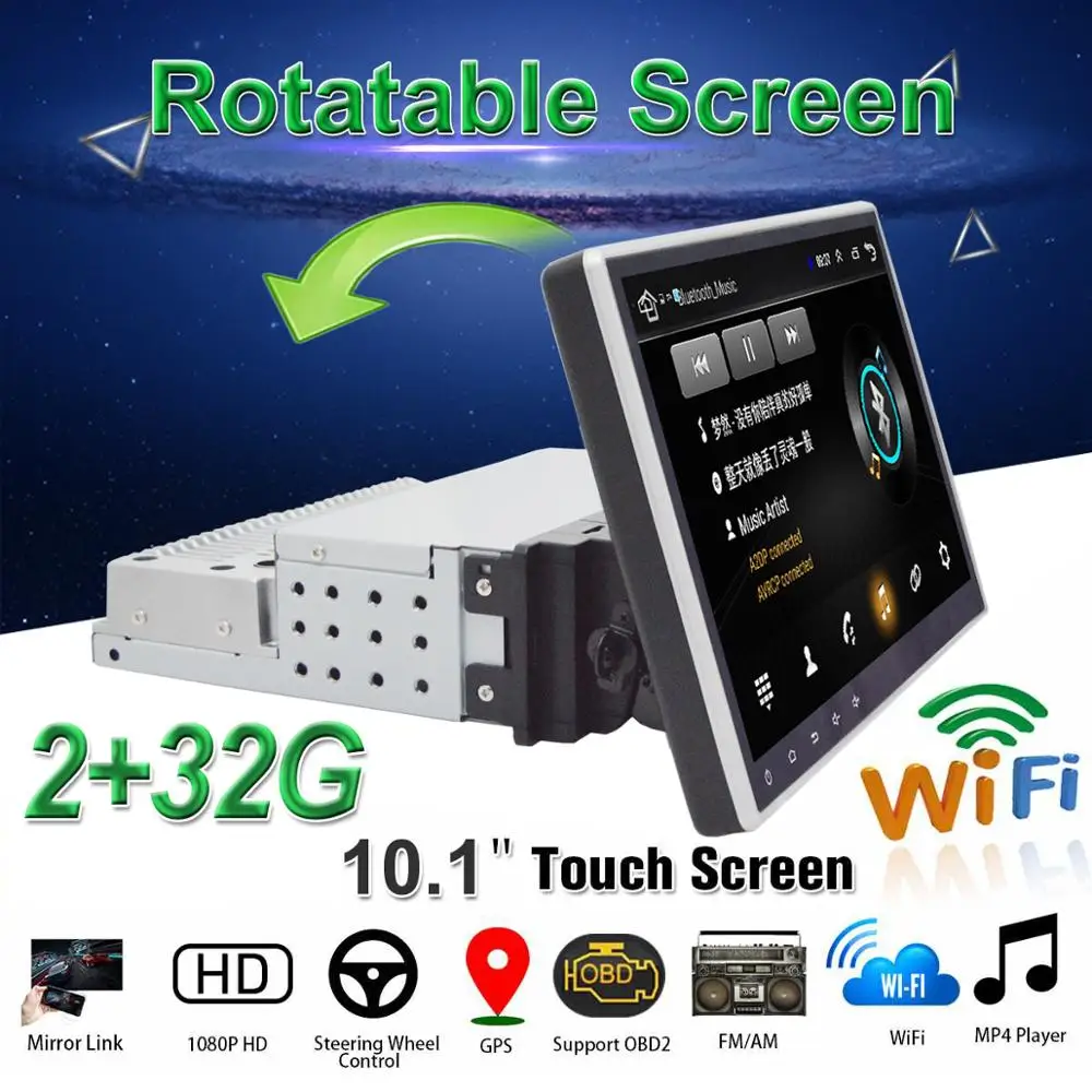 10.1" Universal 1 DIN Android 8.1 Touch Screen Car Radio Stereo GPS Wifi BT DAB Mirror Link OBD Multimedia Player
10.1" Universal 1 DIN Android 8.1 Touch Screen Car Radio Stereo GPS Wifi BT DAB Mirror Link OBD Multimedia Player
