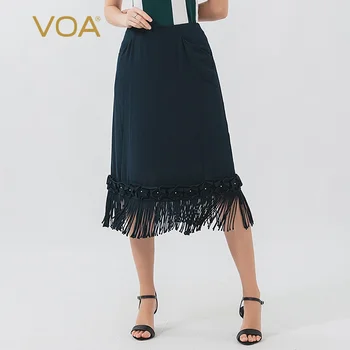 VOA Important 41mm Sailor Blue Medium Waist Gold Rolloff Mix Material Stitching Real Silk Fishtail Skirt C106
VOA Important 41mm Sailor Blue Medium Waist Gold Rolloff Mix Material Stitching Real Silk Fishtail Skirt C106