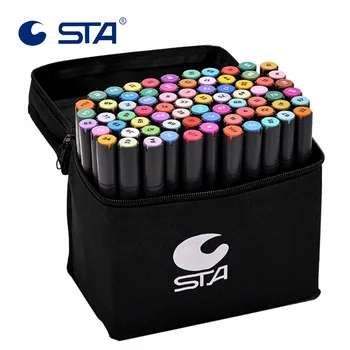 

STA 30/40/60/80/128 Colors Art Markers Set Dual Headed Artist Sketch Oily Alcohol based markers For Animation Manga