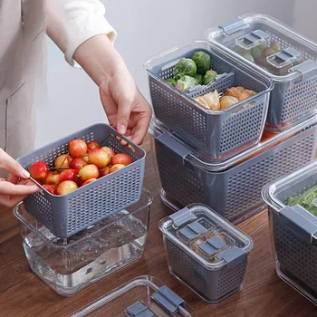 Kitchen Plastic Storage Box Fresh-Keeping Box Refrigerator Fruit Vegetable Drain Crisper Kitchen Storage Containers With Lid New
Kitchen Plastic Storage Box Fresh-Keeping Box Refrigerator Fruit Vegetable Drain Crisper Kitchen Storage Containers With Lid New