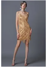 

1920s Vintage Great Gatsby Party Sequin Dress Sexy V-Neck Summer Cami Dress Gold Fringe Dress Vestidos Flapper Costumes One size