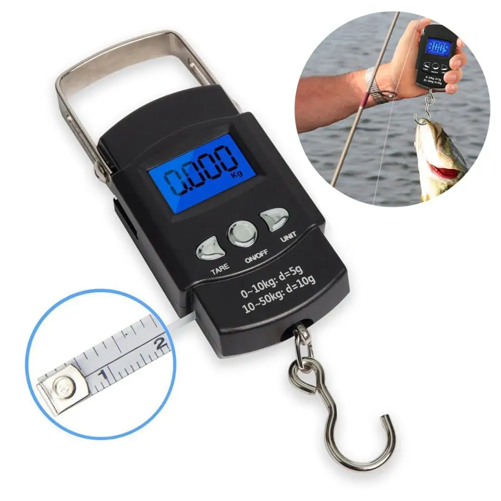 50Kg Mini Digital Scale Luggage Postal hunting Fishing Scale With Backlight Built-in 110cm Tape Measure Electronic Weigh Scale
50Kg Mini Digital Scale Luggage Postal hunting Fishing Scale With Backlight Built-in 110cm Tape Measure Electronic Weigh Scale