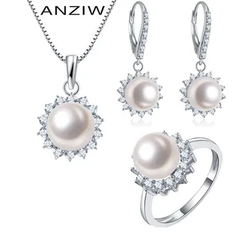 Natural Freshwater Pearl Jewelry Set Real Genuine Cultured Pendant Necklace Earring Ring Silver 925 Woman Engagement Party Gift
Natural Freshwater Pearl Jewelry Set Real Genuine Cultured Pendant Necklace Earring Ring Silver 925 Woman Engagement Party Gift