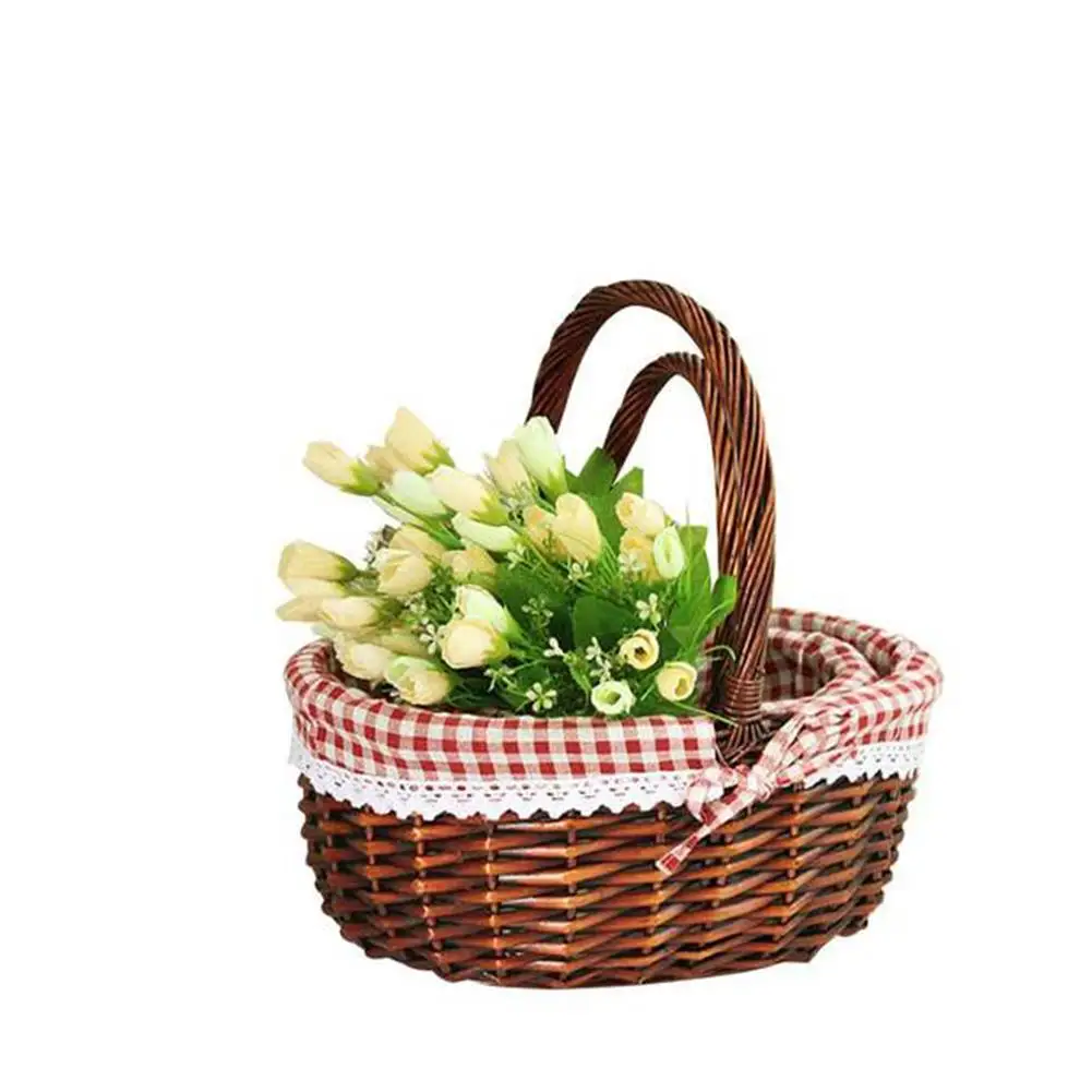 Pastoral Picnic Wicker Basket Multifunction Fruit Rattan Storage Box Plant Flowers Pot Willow Cloth Vegetable Storage Basket
Pastoral Picnic Wicker Basket Multifunction Fruit Rattan Storage Box Plant Flowers Pot Willow Cloth Vegetable Storage Basket
