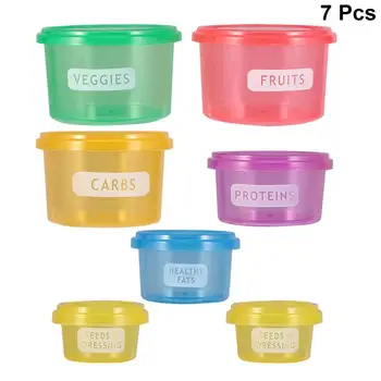 

1 Set 7 Pcs Diet Portion Control Containers Fresh-keeping Food Box Multifunctional Food Storage Case (Below 300ml)