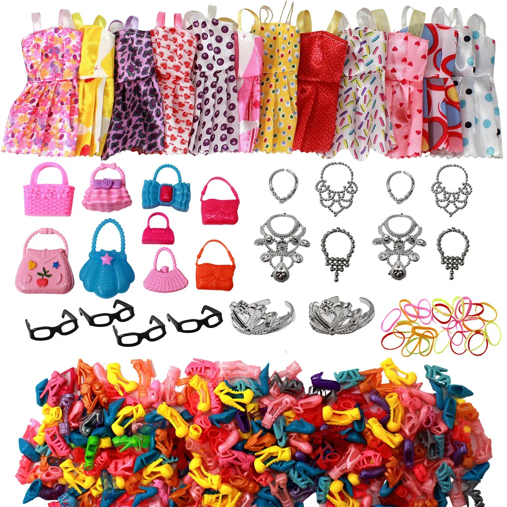 Generic NEW 1 Set Clothes For Barbie Doll Shoes Boots Mini Dress Best