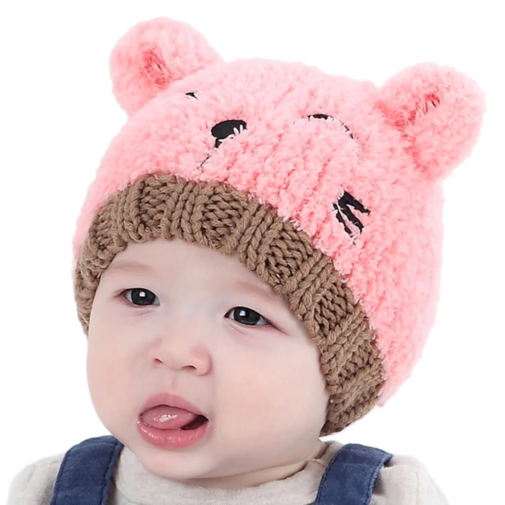 Детская шапка для младенцев теплая зимняя одежда из плотной шерсти Милая с