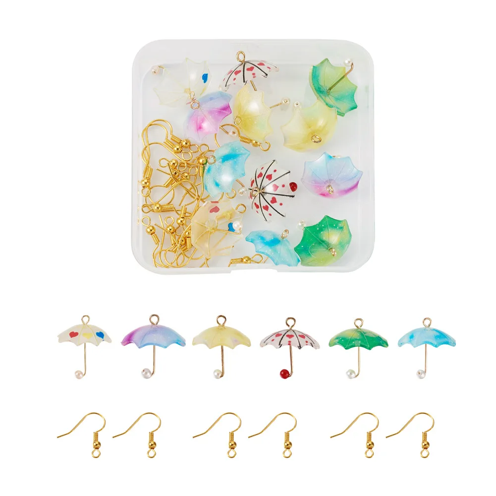12Pcs Lovely Acrylic Umbrella Pendants Charms With 20Pcs Golen Brass Earring Hooks Kits for DIY Dangle Earrings Jewelry Making
12Pcs Lovely Acrylic Umbrella Pendants Charms With 20Pcs Golen Brass Earring Hooks Kits for DIY Dangle Earrings Jewelry Making