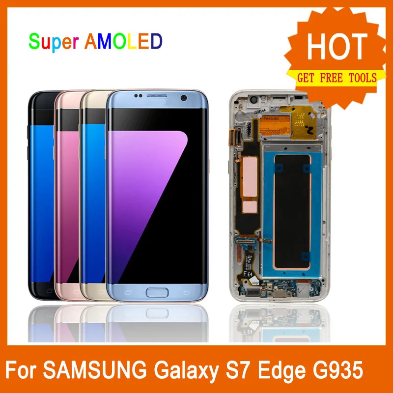 Super AMOLED LCD Dsiplay For Samsung S7 Edge G935 G935F Touch Screen Digitizer Assembly Replacement Repair+ Frame With Tools
Super AMOLED LCD Dsiplay For Samsung S7 Edge G935 G935F Touch Screen Digitizer Assembly Replacement Repair+ Frame With Tools