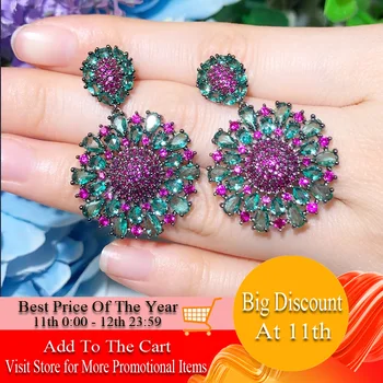 CWWZircons Aesthetic Brazilian Hot Pink and Blue Cubic Zirconia Crystal Big Dangle Drop Flower Party Earrings for Women CZ701
CWWZircons Aesthetic Brazilian Hot Pink and Blue Cubic Zirconia Crystal Big Dangle Drop Flower Party Earrings for Women CZ701