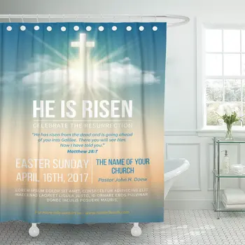 Christian Religious for Easter Celebration Church Text He is Bathroom Curtains Waterproof Polyester Fabric 60 x 72 inches Set
Christian Religious for Easter Celebration Church Text He is Bathroom Curtains Waterproof Polyester Fabric 60 x 72 inches Set