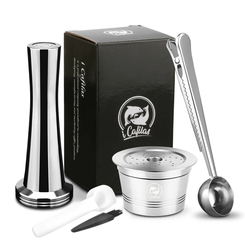 New Design Reusable Refillable Coffee Capsule with Tamper and Spoon For Tchibo Cafissimo Caffitaly K-fee Machine
New Design Reusable Refillable Coffee Capsule with Tamper and Spoon For Tchibo Cafissimo Caffitaly K-fee Machine