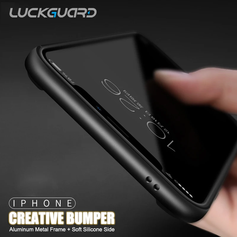 Чехол бампер для телефона iPhone 11 Pro X XR XS Max 8 7 6 6S Plus Роскошный Алюминиевый