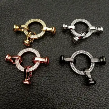 DIY Jewelry Making Cubic Zirconia Micro pave circle clasp 20*38mm gold plated 
DIY Jewelry Making Cubic Zirconia Micro pave circle clasp 20*38mm gold plated